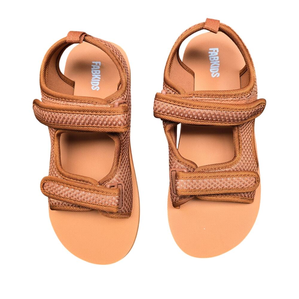 NWOT Boy's Just Fab Orange Adjustable Strap Sandals | Size Youth 4/5